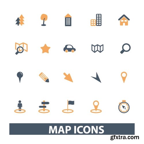 Collection of vector icons flat picture on various subjects 25 Eps