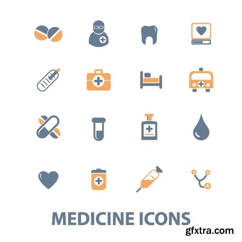 Collection of vector icons flat picture on various subjects 25 Eps