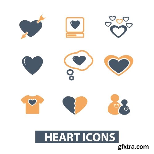 Collection of vector icons flat picture on various subjects 25 Eps