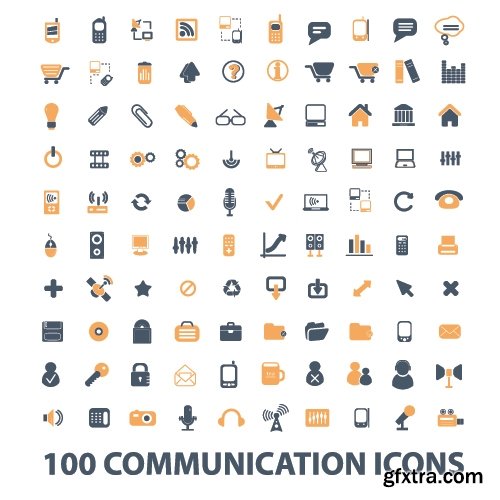 Collection of vector icons flat picture on various subjects 25 Eps