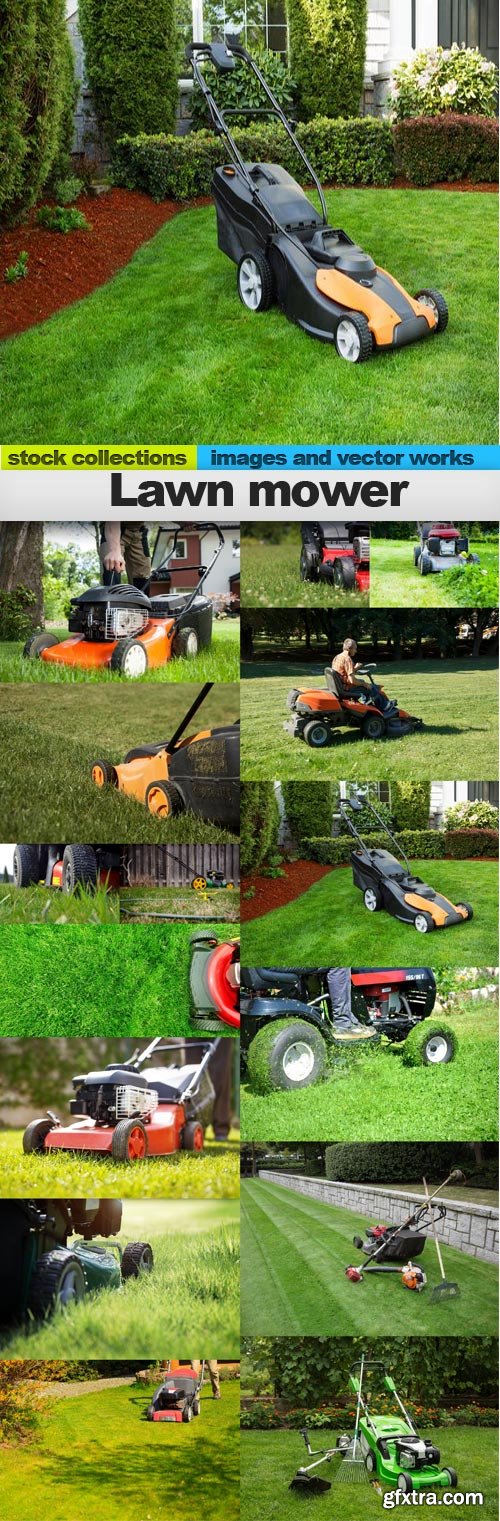 Lawn mower, 15 x UHQ JPEG