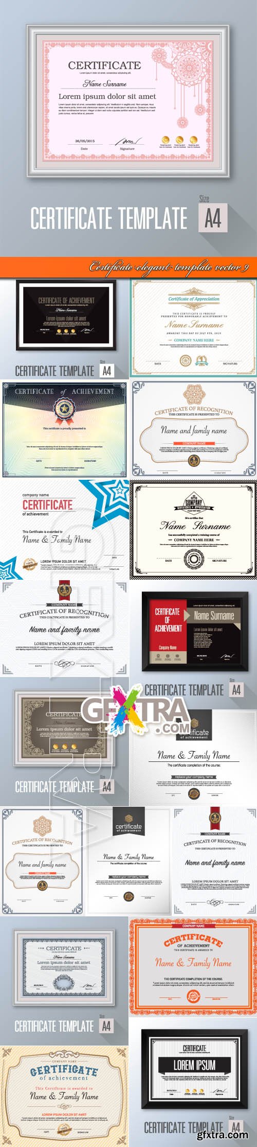 Certificate elegant template vector 9