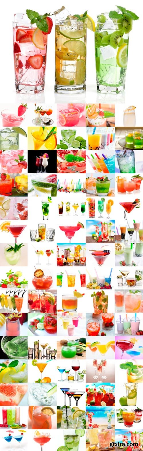 Various drinks raster graphics