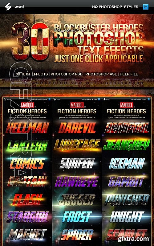 GraphicRiver - Blockbuster Heroes Style Text Effects - Bundle 11625367