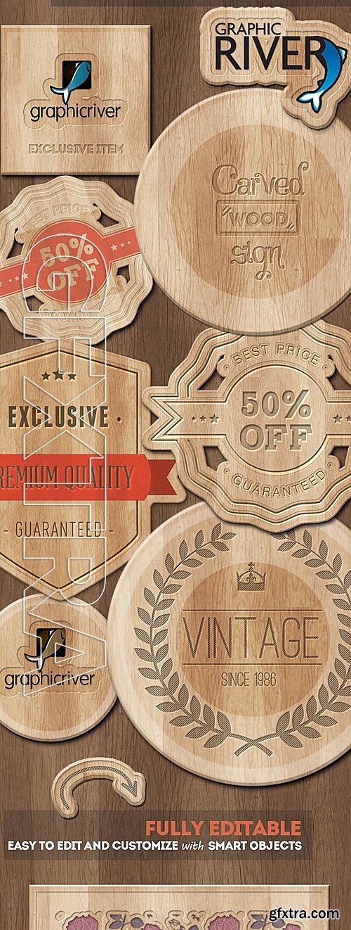 GraphicRiver - Carved Wood Sign Photoshop Creator 11627466