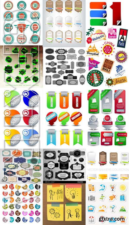 Stock Vectors - Sticker and label, 25xEPS