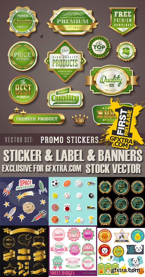 Stock Vectors - Sticker and label, 25xEPS