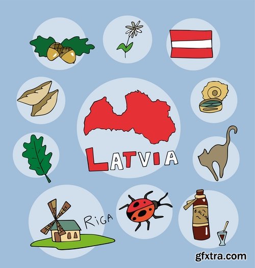 Collection of vector picture different countries infographics Travel Map 25 Eps