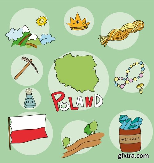 Collection of vector picture different countries infographics Travel Map 25 Eps