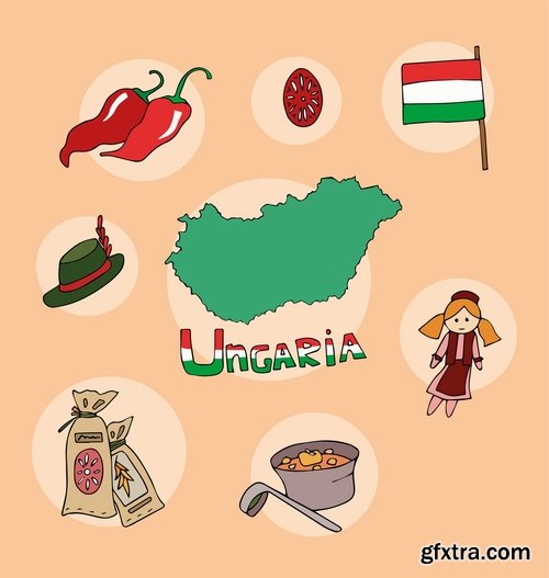 Collection of vector picture different countries infographics Travel Map 25 Eps