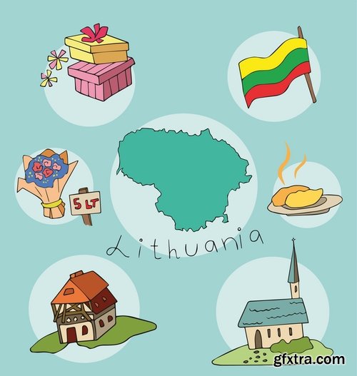 Collection of vector picture different countries infographics Travel Map 25 Eps