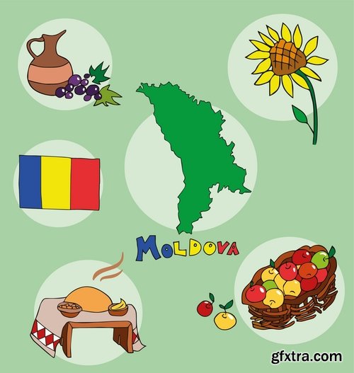 Collection of vector picture different countries infographics Travel Map 25 Eps