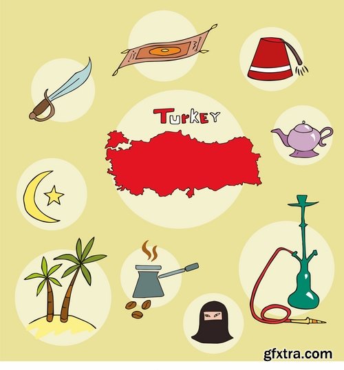 Collection of vector picture different countries infographics Travel Map 25 Eps