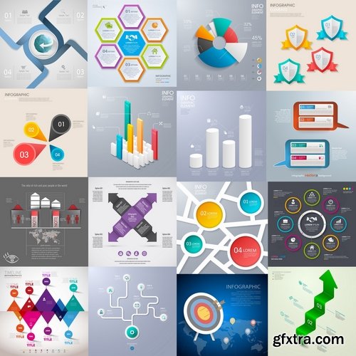 Collection of vector image conceptual business infographics #2-25 Eps