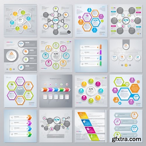 Collection of vector image conceptual business infographics #2-25 Eps