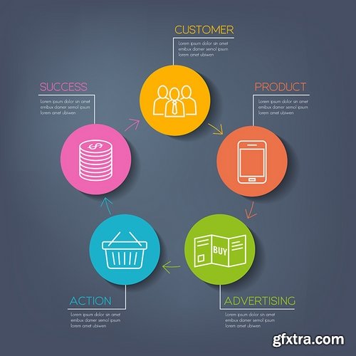 Collection of vector image conceptual business infographics #2-25 Eps