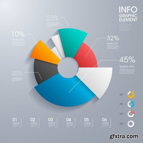 Collection of vector image conceptual business infographics #2-25 Eps