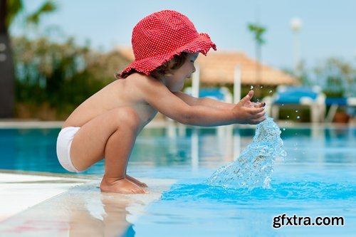 Collection of babies swimming pool beach sea vacation 25 HQ Jpeg