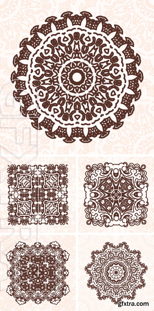 Stock Vectors - Abstract design element. Square mandala in vector. Graphic template for your design