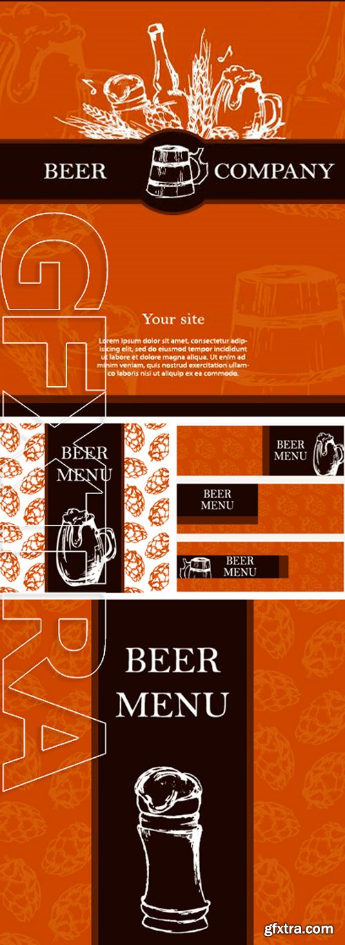 Stock Vectors - Beer menu. Retro card or flayer. Restaurant theme. Vector