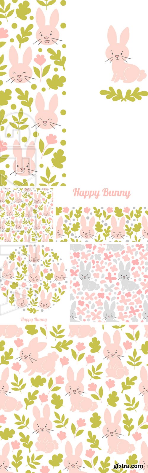 Stock Vectors - Bunny color seamless vector pattern