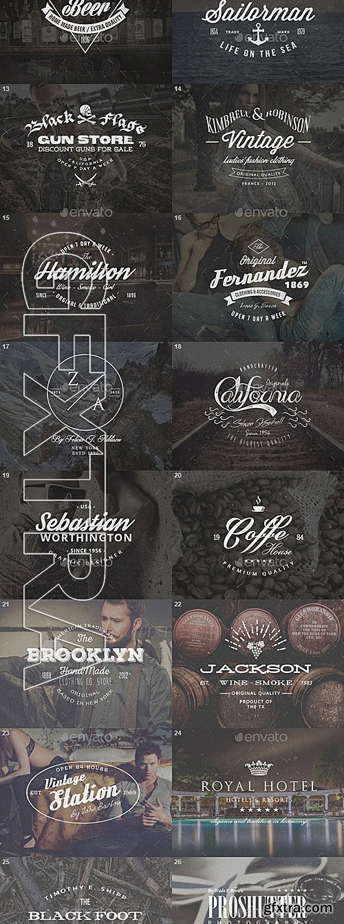 GraphicRiver - 30 Vintage Badges Labels Logos Bundle Vol.2 10794602