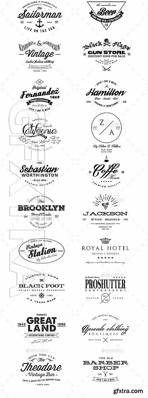 GraphicRiver - 30 Vintage Badges Labels Logos Bundle Vol.2 10794602