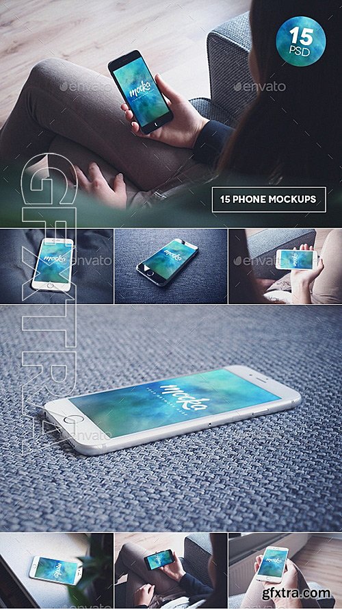 GraphicRiver - 15 Phone 6 Black & White Mockups 10352722