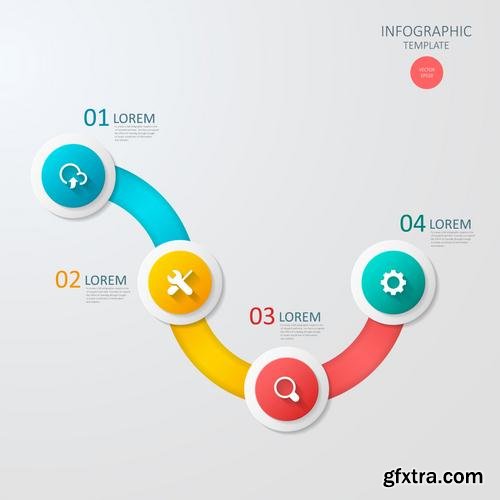 Stock Vector - Infographic Workflow Layout Diagram Number Options Web Design Elements, 40EPS