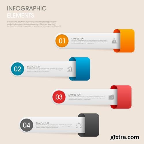 Stock Vector - Infographic Workflow Layout Diagram Number Options Web Design Elements, 40EPS