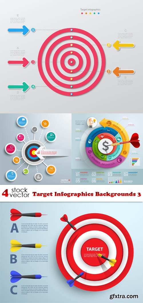 Vectors - Target Infographics Backgrounds 3
