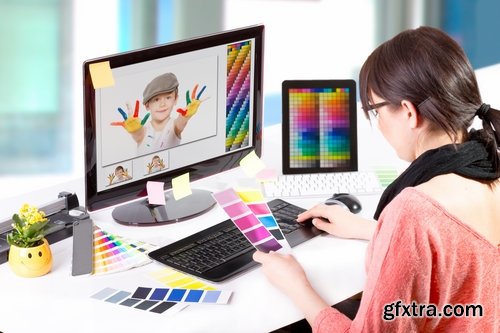 Collection concept picture people working with color designer paint color illustration 25 HQ Jpeg