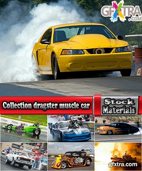 Collection dragster muscle car fuming powerful engine speed wheel track 25 HQ Jpeg