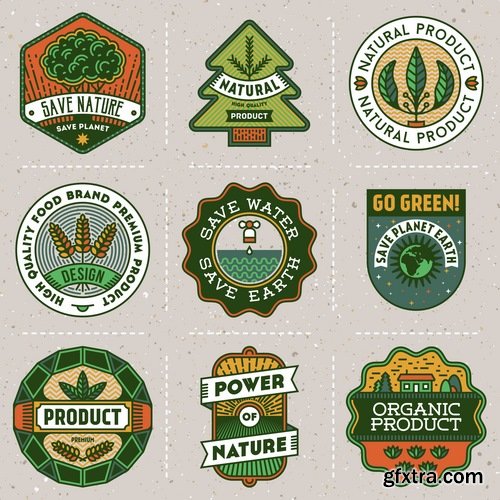 Collection of vector logo image label pattern sticker token vintage element 25 Eps