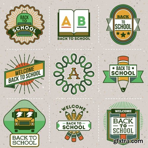 Collection of vector logo image label pattern sticker token vintage element 25 Eps