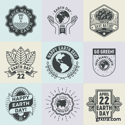 Collection of vector logo image label pattern sticker token vintage element 25 Eps