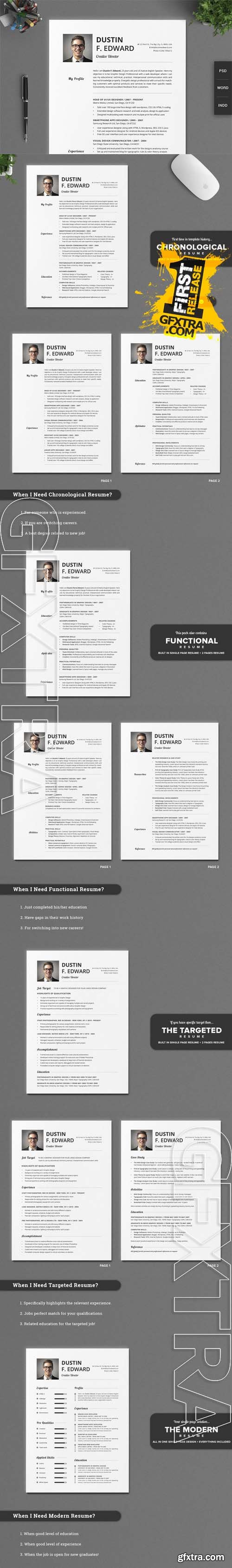 21 Timeless Resume CV Set No Icons - CM 210098