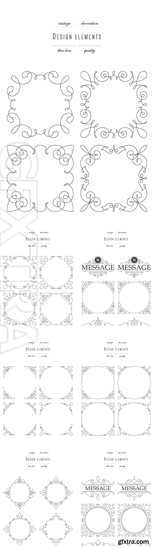 Stock Vectors - Monogram emblem template. Luxury elegant frame ornament line logo design vector illustration