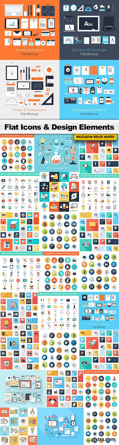 Flat Icons & Design Elements - 25x EPS