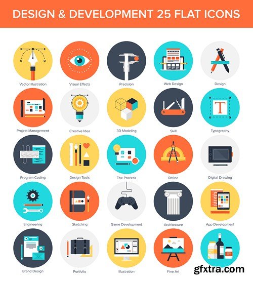 Flat Icons & Design Elements - 25x EPS