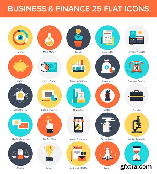 Flat Icons & Design Elements - 25x EPS