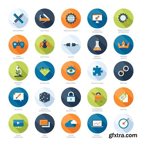 Flat Icons & Design Elements - 25x EPS