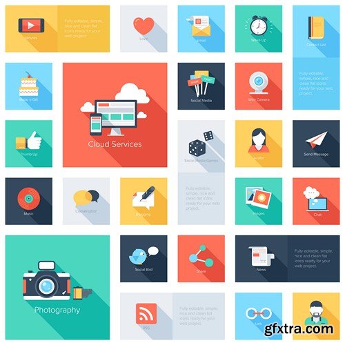 Flat Icons & Design Elements - 25x EPS