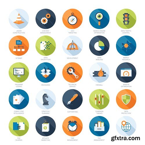 Flat Icons & Design Elements - 25x EPS