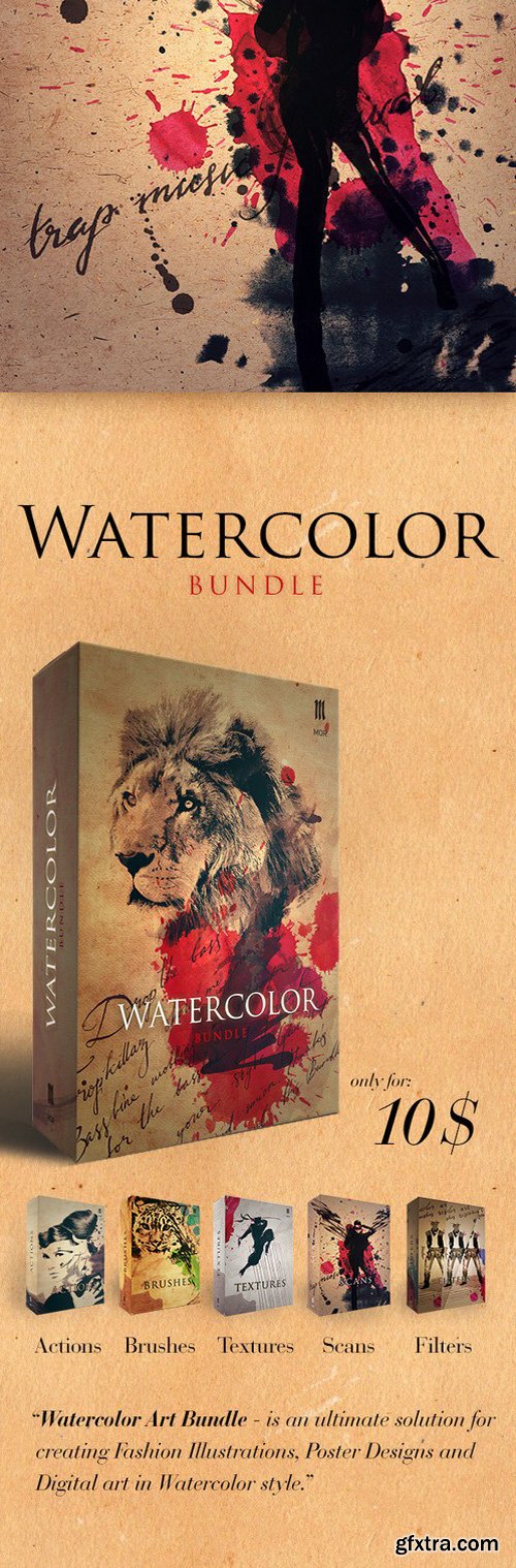 GraphicRiver - watercolor art bundle 8428772