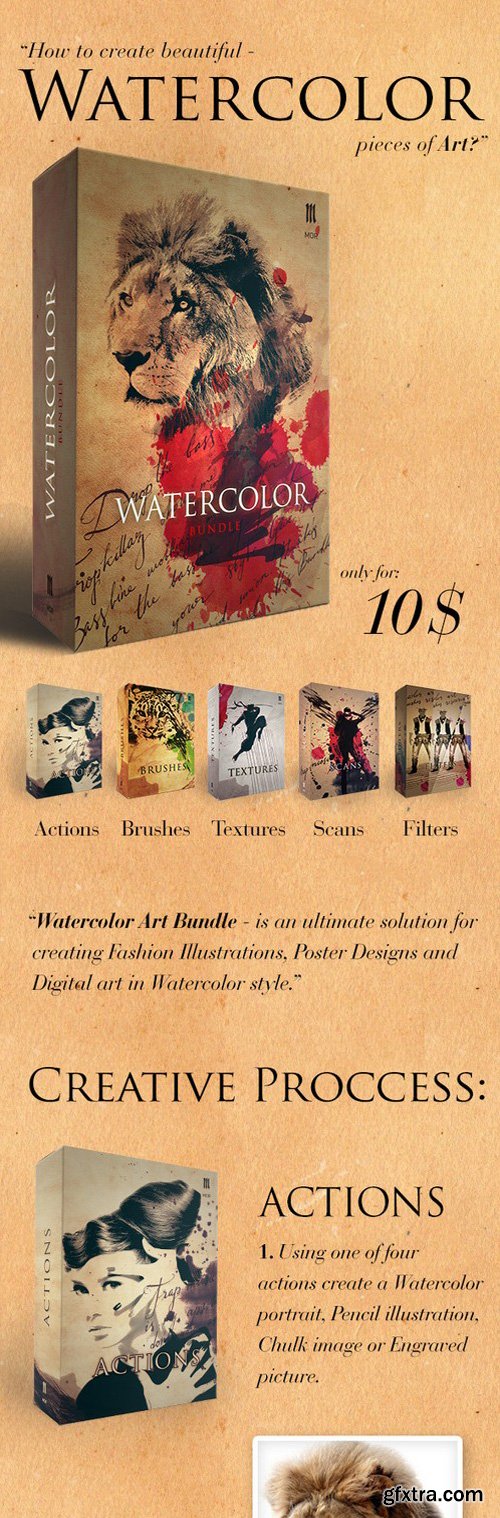 GraphicRiver - watercolor art bundle 8428772