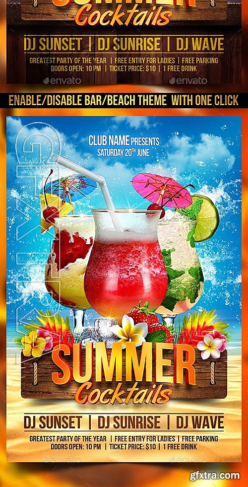 GraphicRiver - Summer Cocktails Flyer Template 11493905