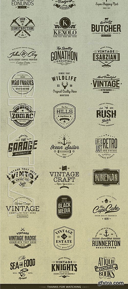 GraphicRiver - 46 Badges and Logos Bundle 10699586