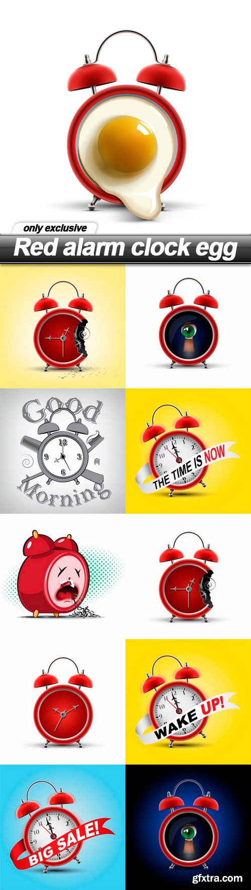 Red alarm clock egg - 11 EPS