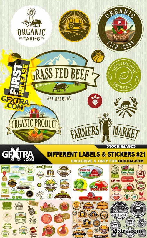 Different Labels &amp; Stickers #21 - 25 Vector